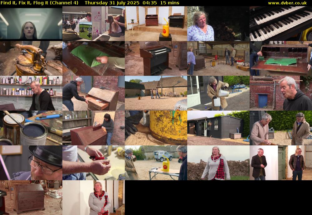 Find It, Fix It, Flog It (Channel 4) Thursday 31 July 2025 04:35 - 04:50