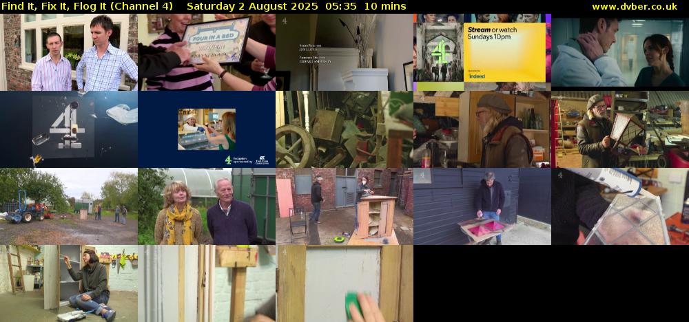 Find It, Fix It, Flog It (Channel 4) Saturday 2 August 2025 05:35 - 05:45