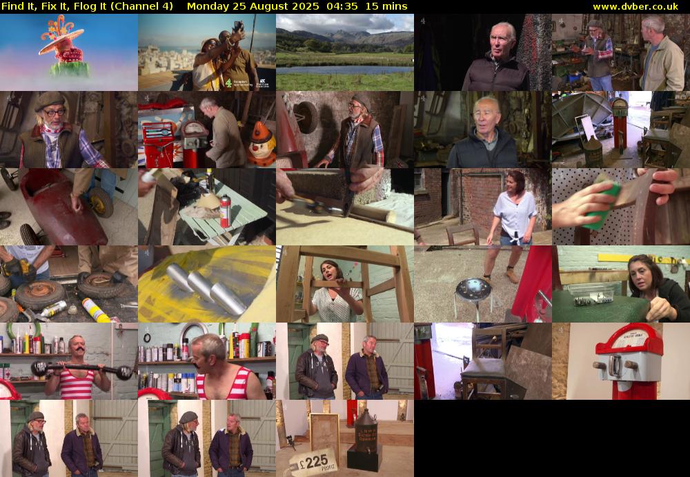 Find It, Fix It, Flog It (Channel 4) Monday 25 August 2025 04:35 - 04:50