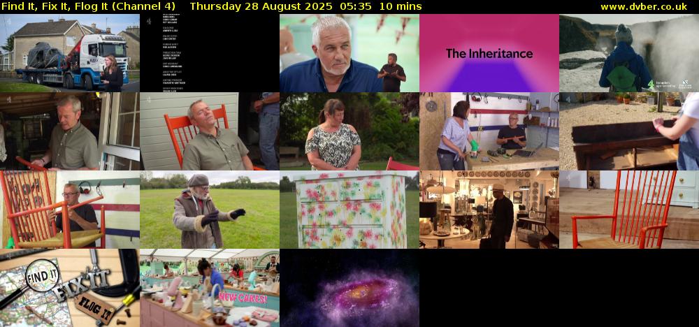 Find It, Fix It, Flog It (Channel 4) Thursday 28 August 2025 05:35 - 05:45
