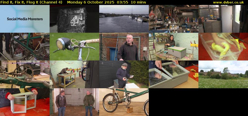 Find It, Fix It, Flog It (Channel 4) Monday 6 October 2025 03:55 - 04:05