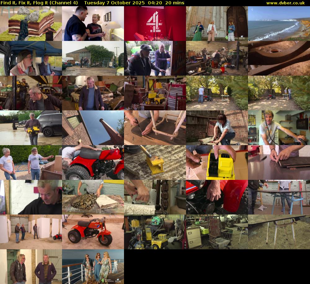 Find It, Fix It, Flog It (Channel 4) Tuesday 7 October 2025 04:20 - 04:40
