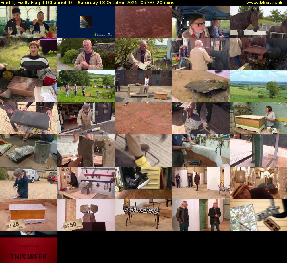 Find It, Fix It, Flog It (Channel 4) Saturday 18 October 2025 05:00 - 05:20