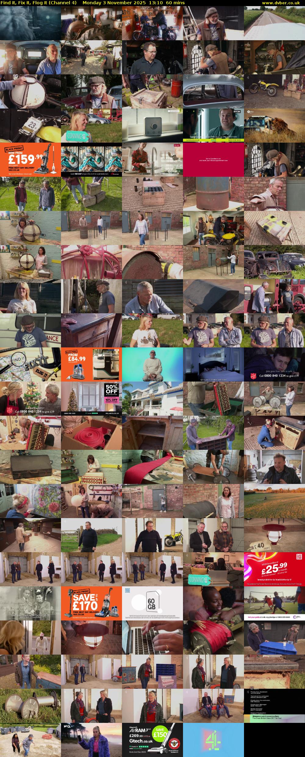 Find It, Fix It, Flog It (Channel 4) Monday 3 November 2025 13:10 - 14:10