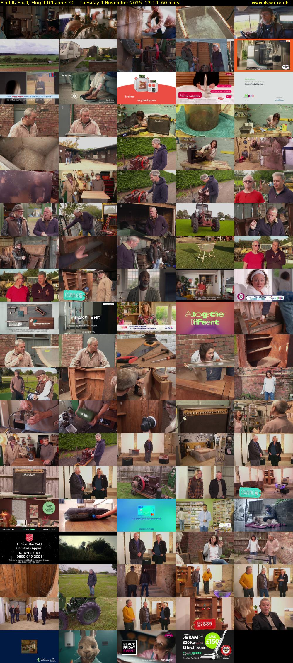 Find It, Fix It, Flog It (Channel 4) Tuesday 4 November 2025 13:10 - 14:10
