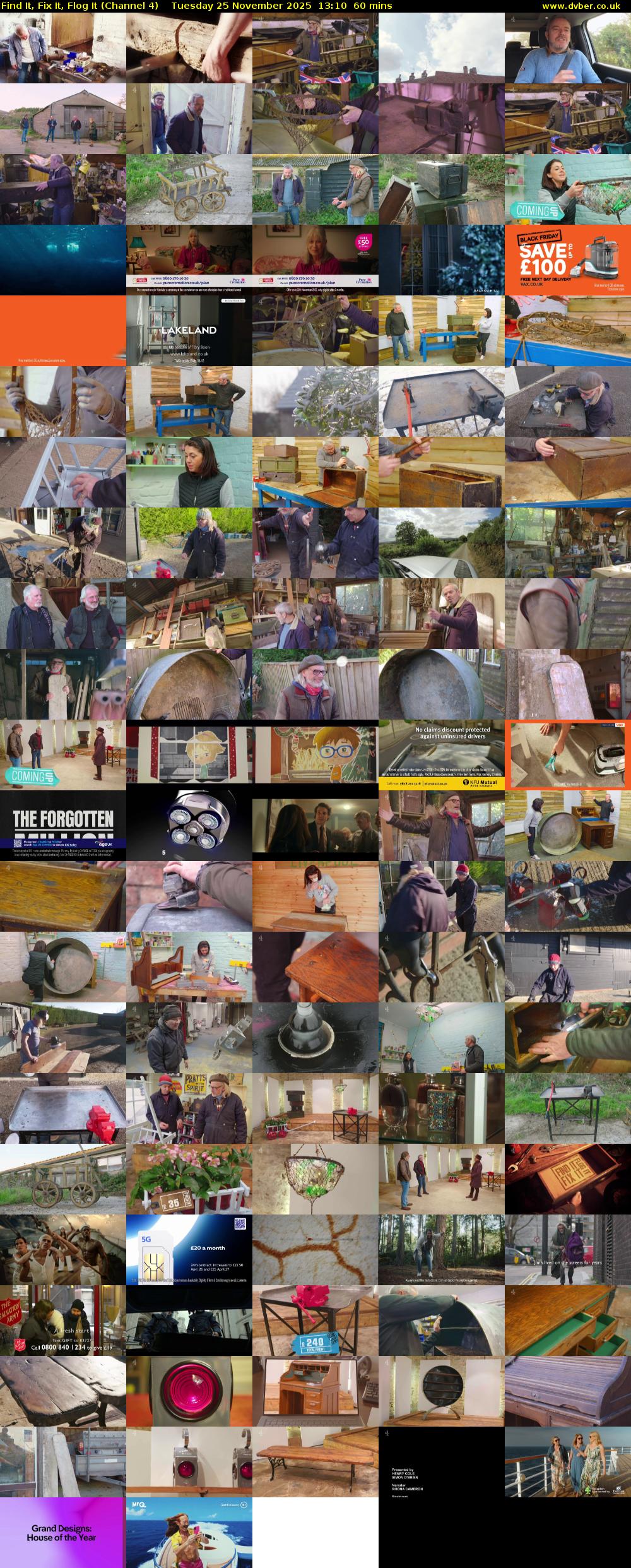 Find It, Fix It, Flog It (Channel 4) Tuesday 25 November 2025 13:10 - 14:10