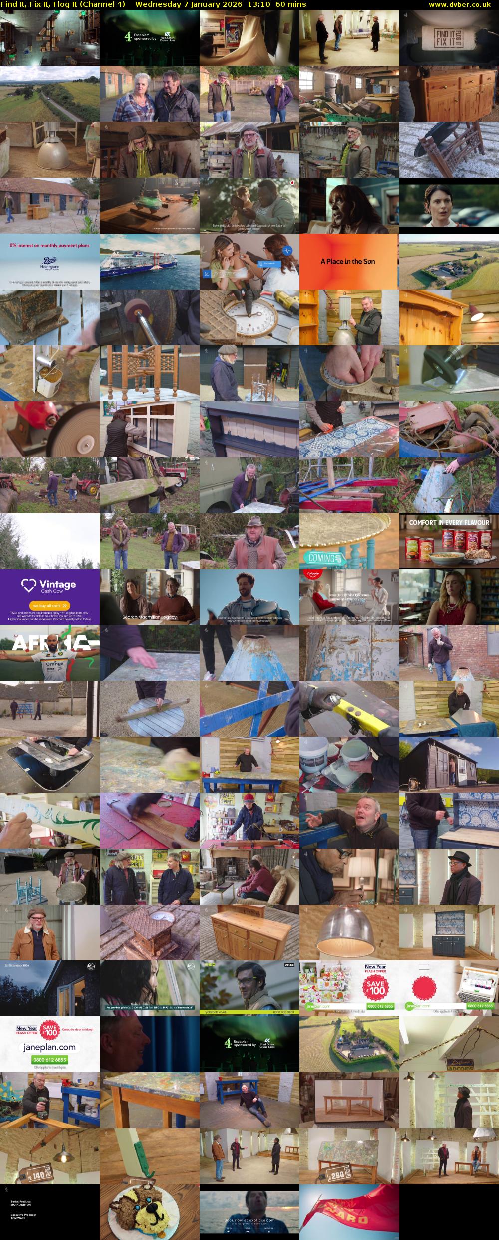 Find It, Fix It, Flog It (Channel 4) Wednesday 7 January 2026 13:10 - 14:10