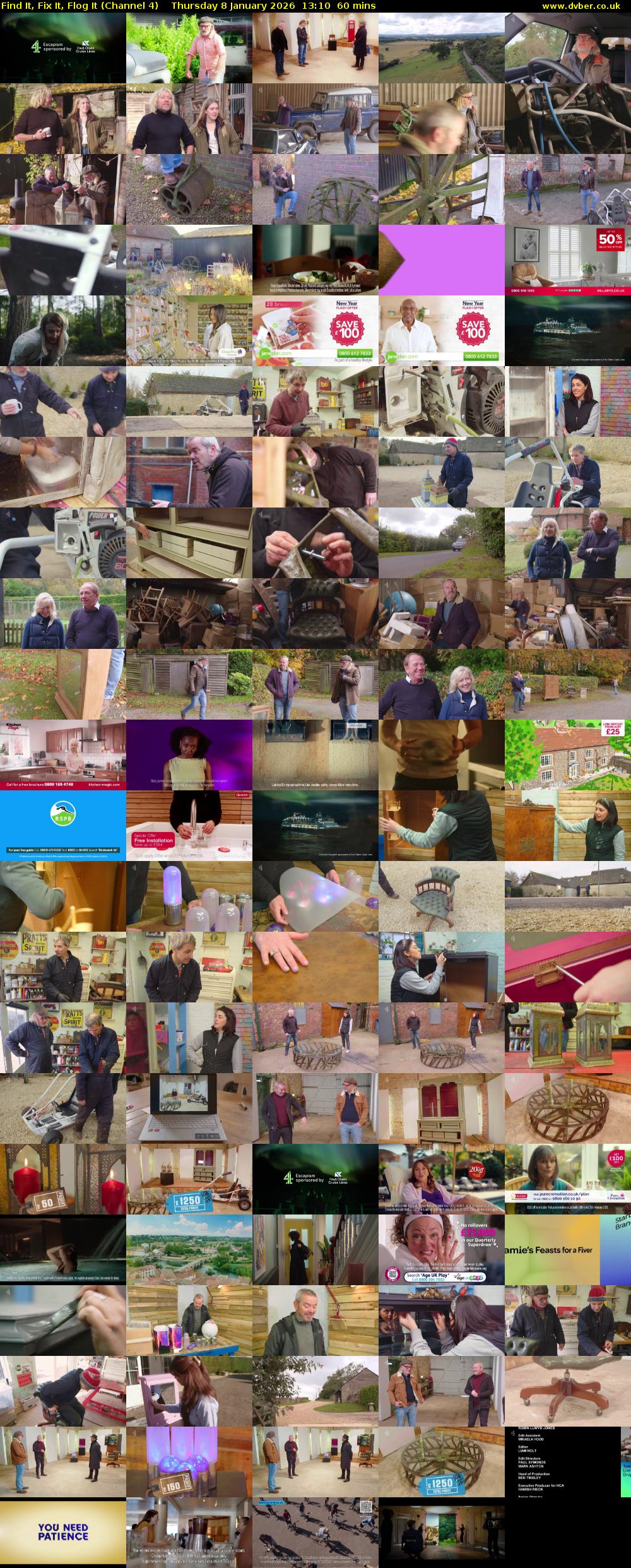 Find It, Fix It, Flog It (Channel 4) Thursday 8 January 2026 13:10 - 14:10