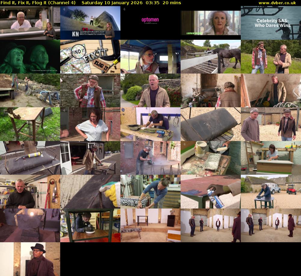 Find It, Fix It, Flog It (Channel 4) Saturday 10 January 2026 03:35 - 03:55