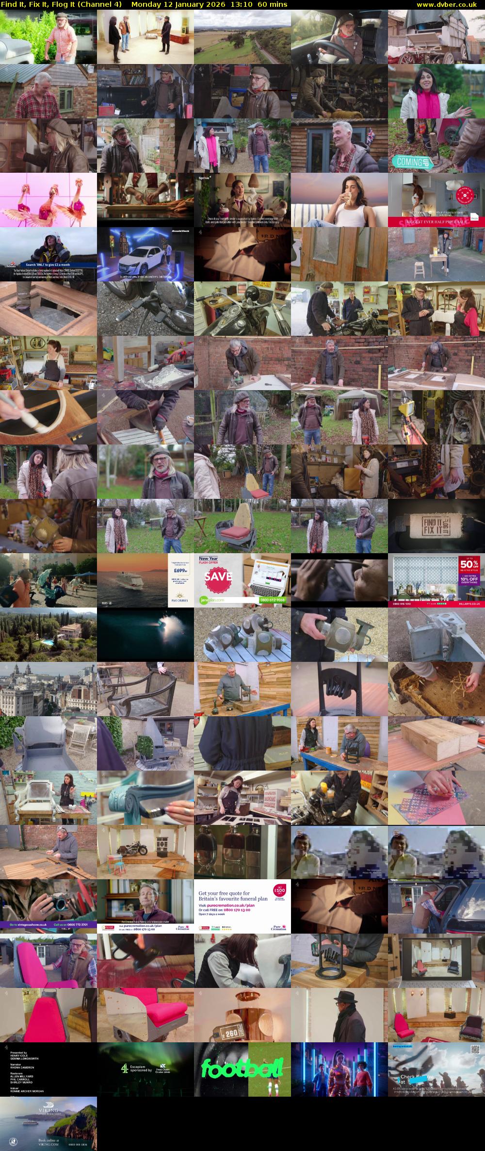 Find It, Fix It, Flog It (Channel 4) Monday 12 January 2026 13:10 - 14:10