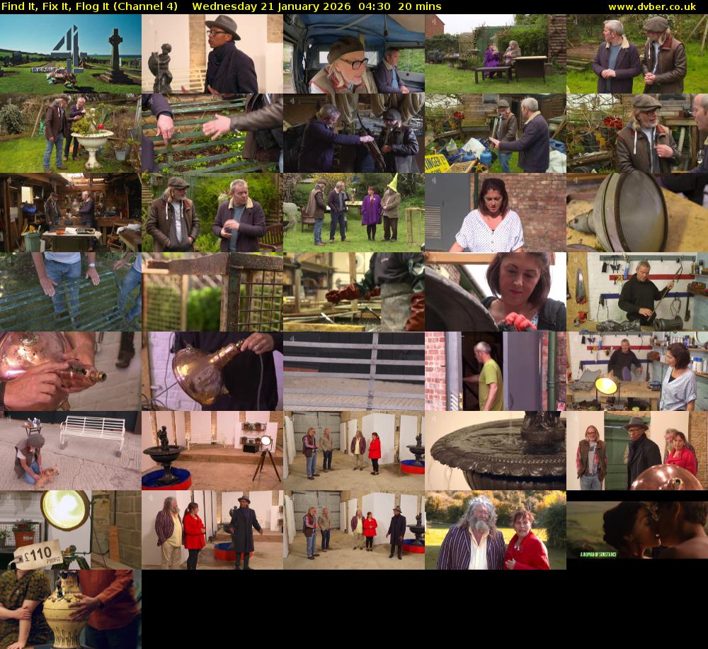 Find It, Fix It, Flog It (Channel 4) Wednesday 21 January 2026 04:30 - 04:50