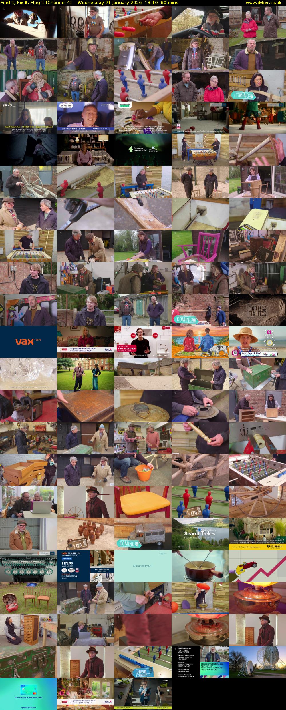 Find It, Fix It, Flog It (Channel 4) Wednesday 21 January 2026 13:10 - 14:10