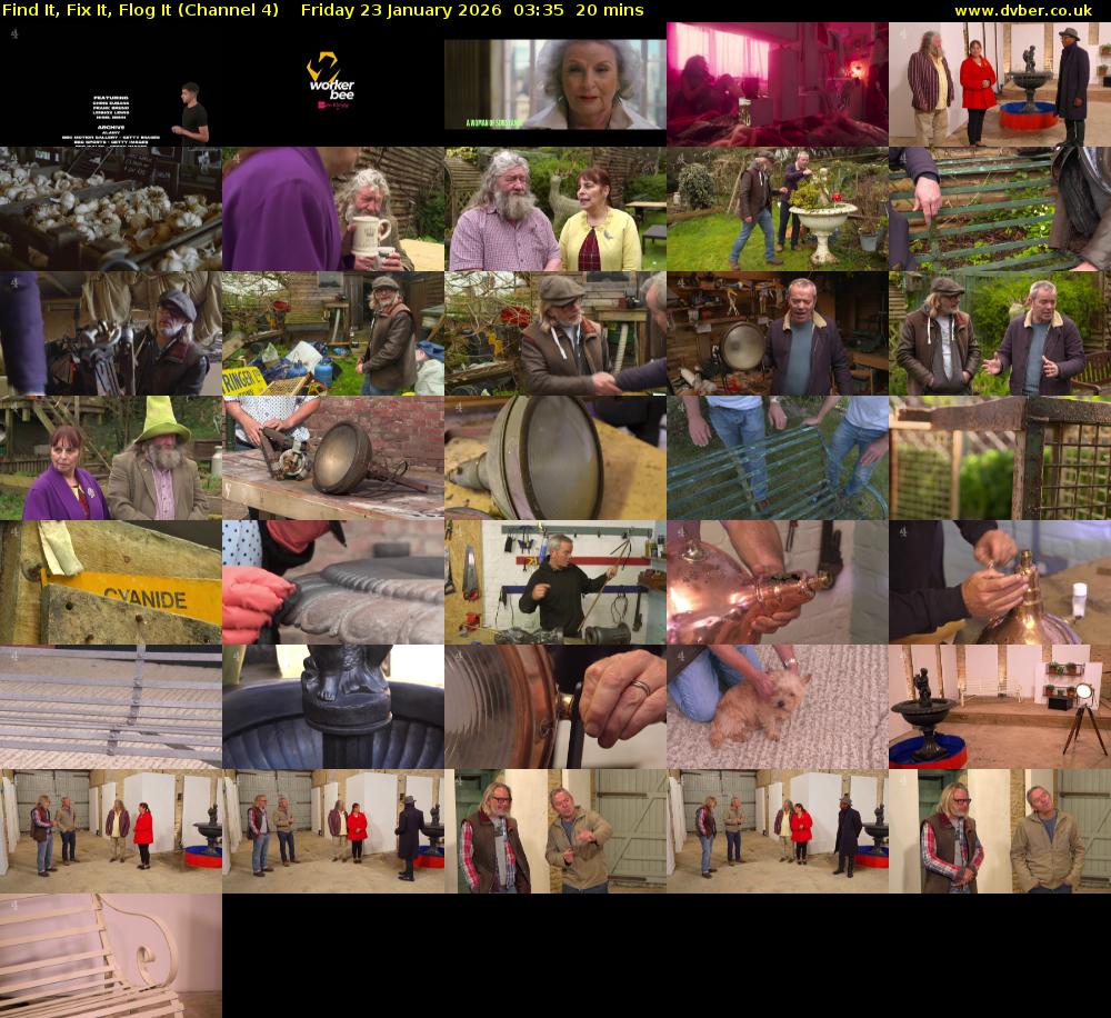 Find It, Fix It, Flog It (Channel 4) Friday 23 January 2026 03:35 - 03:55