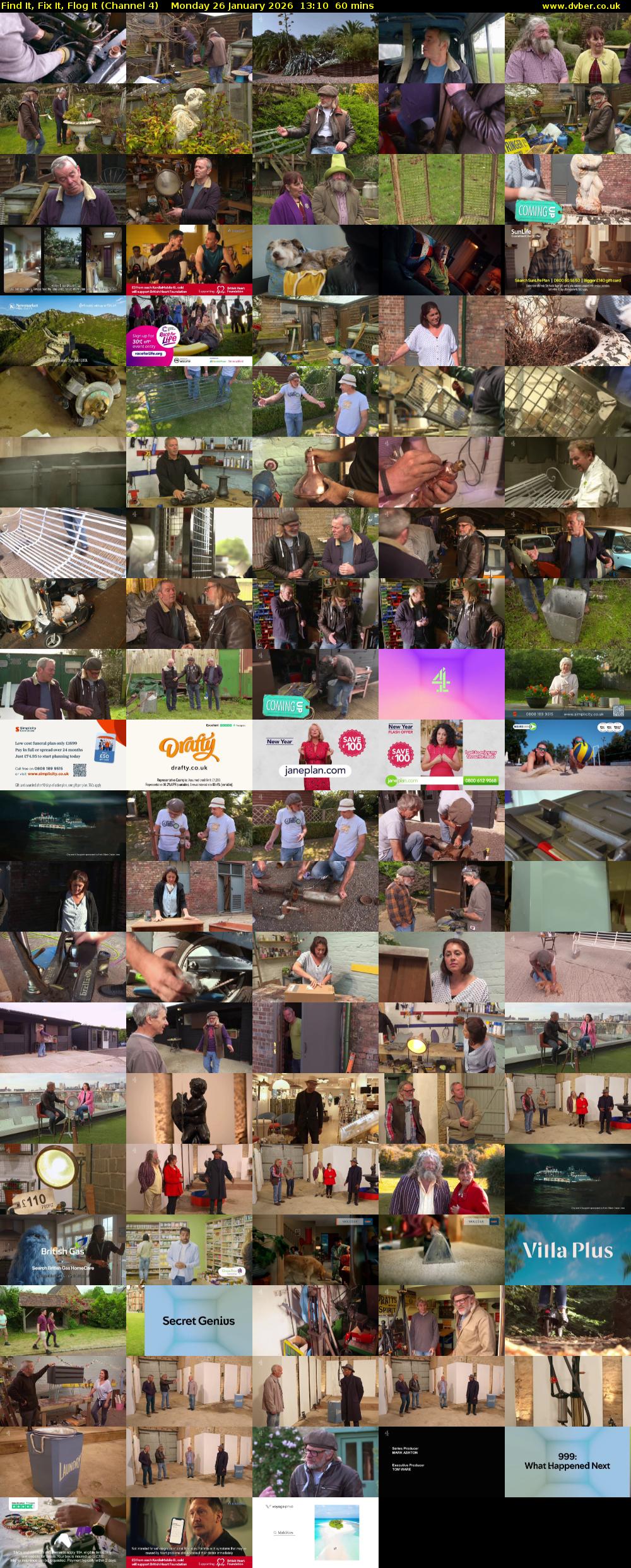 Find It, Fix It, Flog It (Channel 4) Monday 26 January 2026 13:10 - 14:10