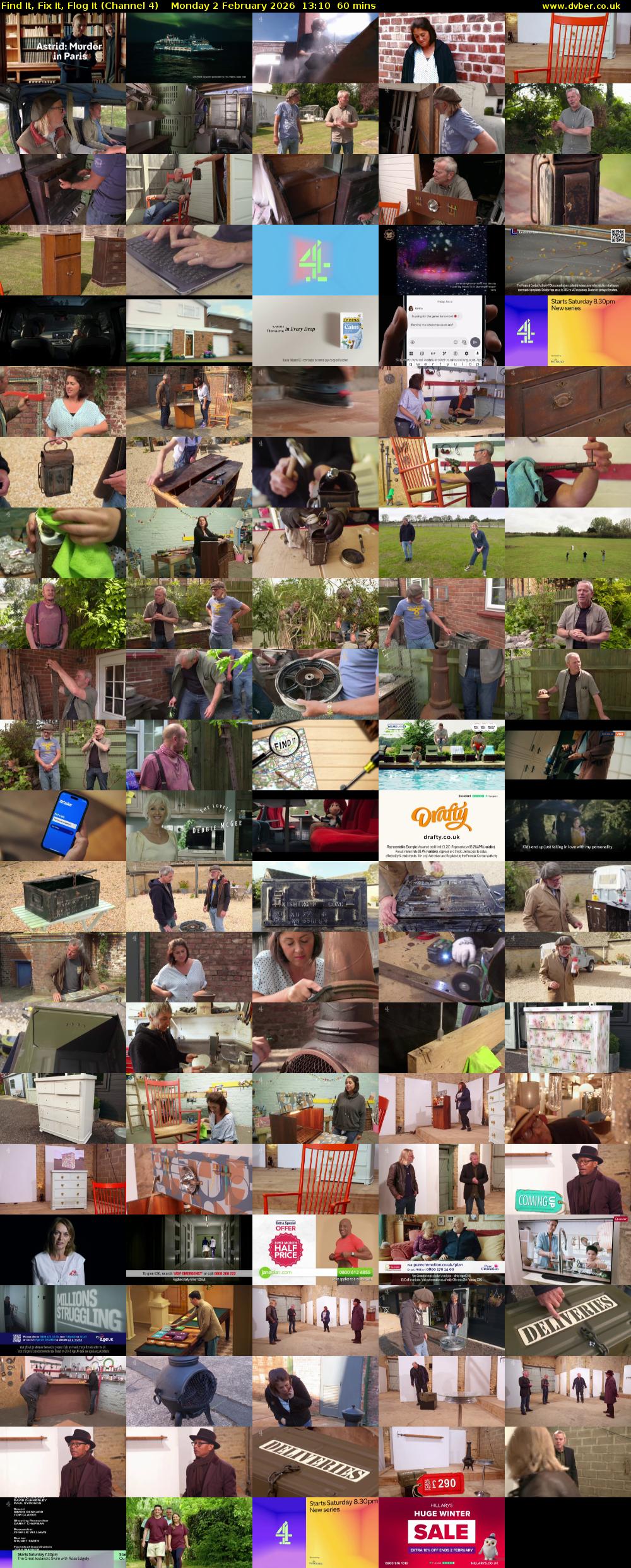 Find It, Fix It, Flog It (Channel 4) Monday 2 February 2026 13:10 - 14:10