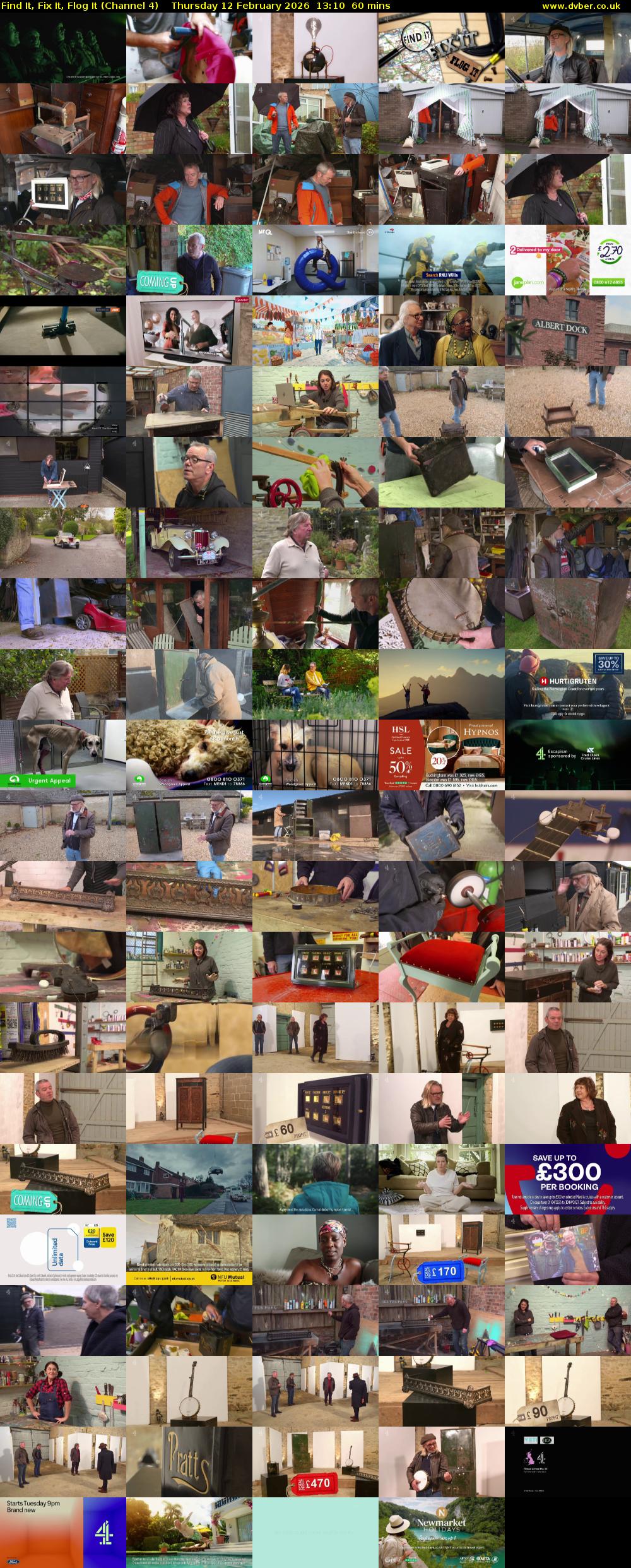 Find It, Fix It, Flog It (Channel 4) Thursday 12 February 2026 13:10 - 14:10