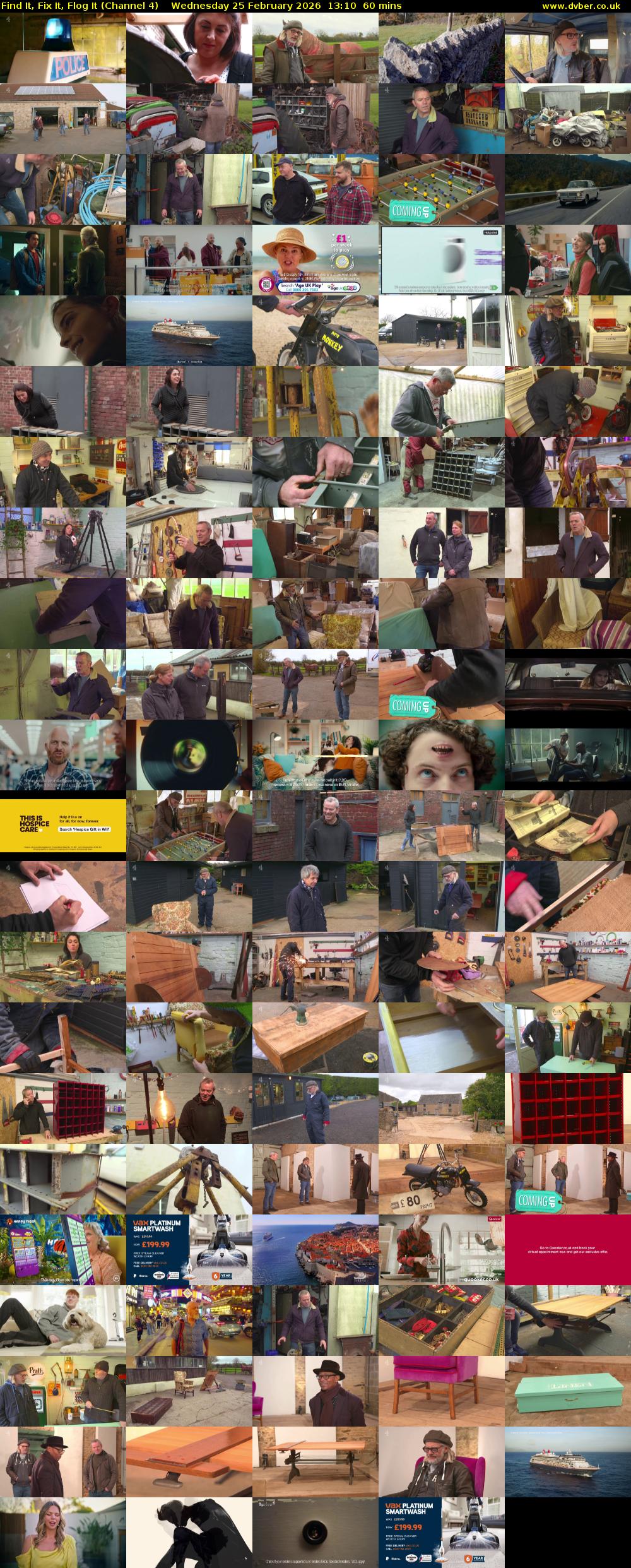 Find It, Fix It, Flog It (Channel 4) Wednesday 25 February 2026 13:10 - 14:10