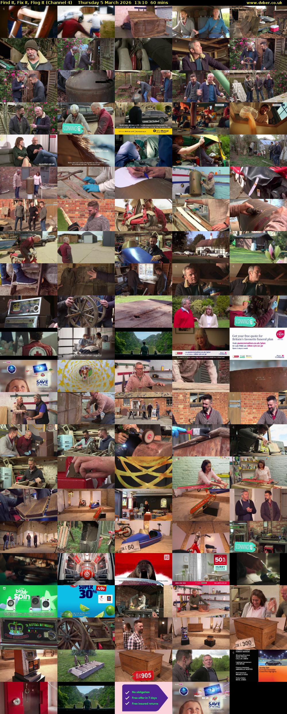 Find It, Fix It, Flog It (Channel 4) Thursday 5 March 2026 13:10 - 14:10