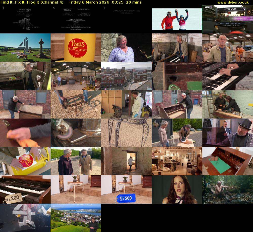 Find It, Fix It, Flog It (Channel 4) Friday 6 March 2026 03:25 - 03:45