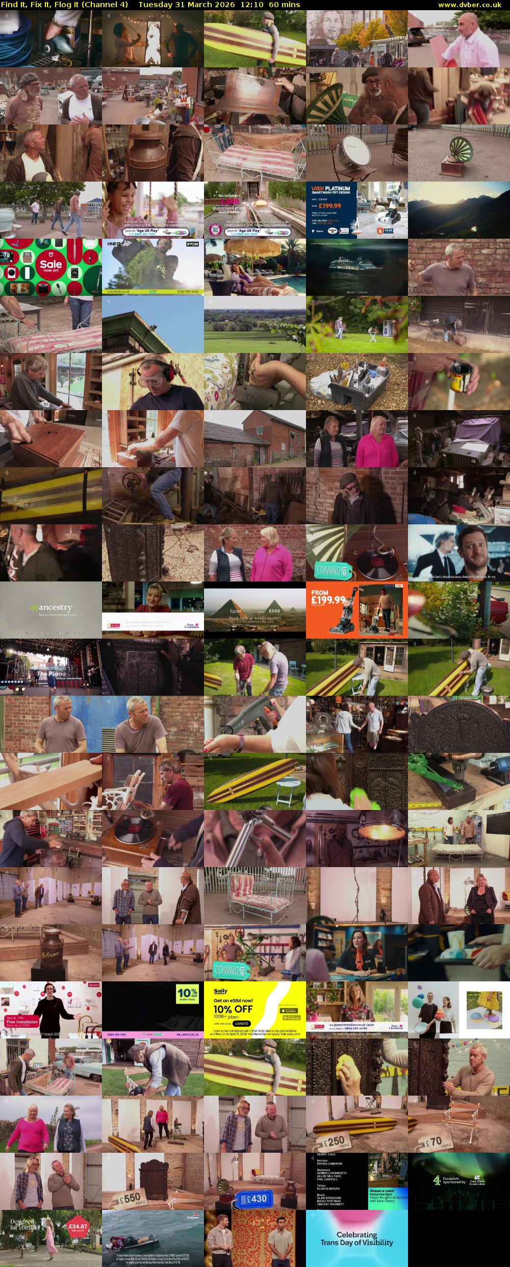 Find It, Fix It, Flog It (Channel 4) Tuesday 31 March 2026 12:10 - 13:10