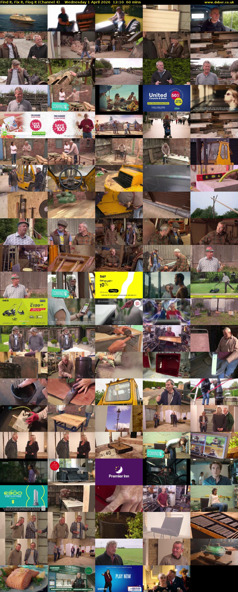 Find It, Fix It, Flog It (Channel 4) Wednesday 1 April 2026 12:10 - 13:10