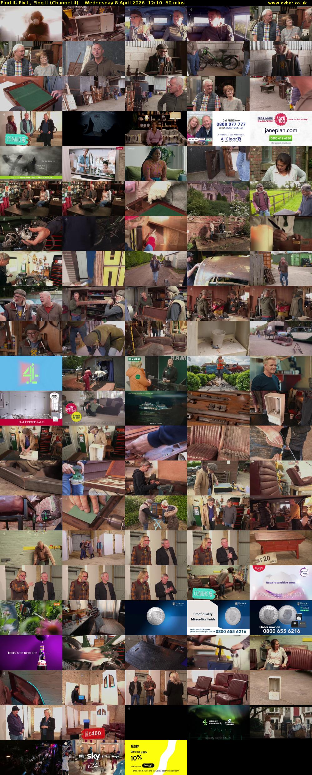 Find It, Fix It, Flog It (Channel 4) Wednesday 8 April 2026 12:10 - 13:10