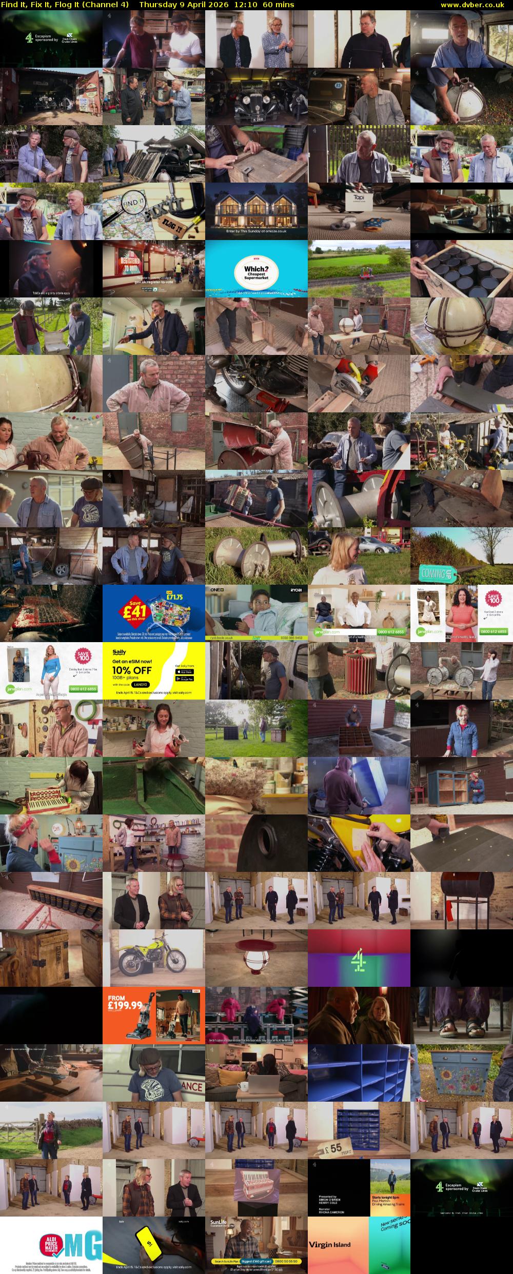 Find It, Fix It, Flog It (Channel 4) Thursday 9 April 2026 12:10 - 13:10