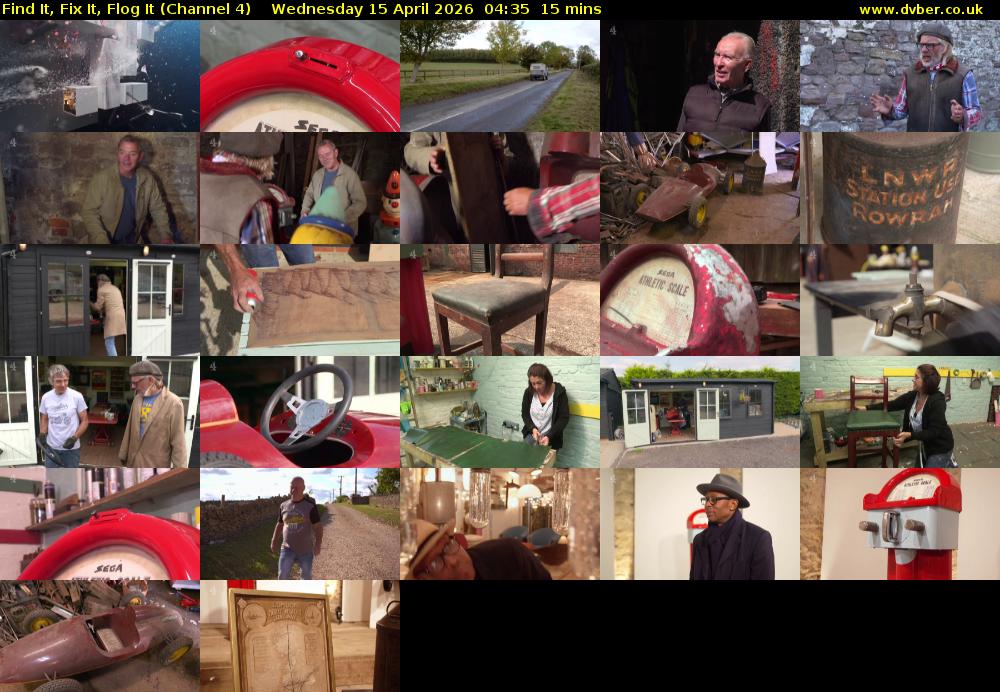 Find It, Fix It, Flog It (Channel 4) Wednesday 15 April 2026 04:35 - 04:50