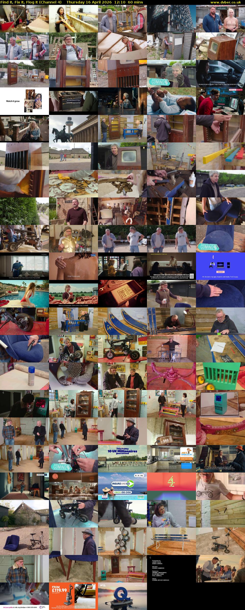 Find It, Fix It, Flog It (Channel 4) Thursday 16 April 2026 12:10 - 13:10