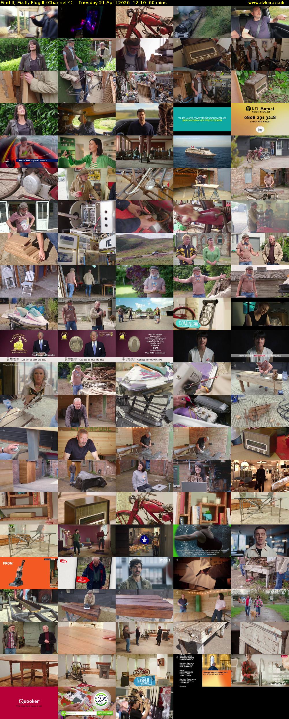 Find It, Fix It, Flog It (Channel 4) Tuesday 21 April 2026 12:10 - 13:10