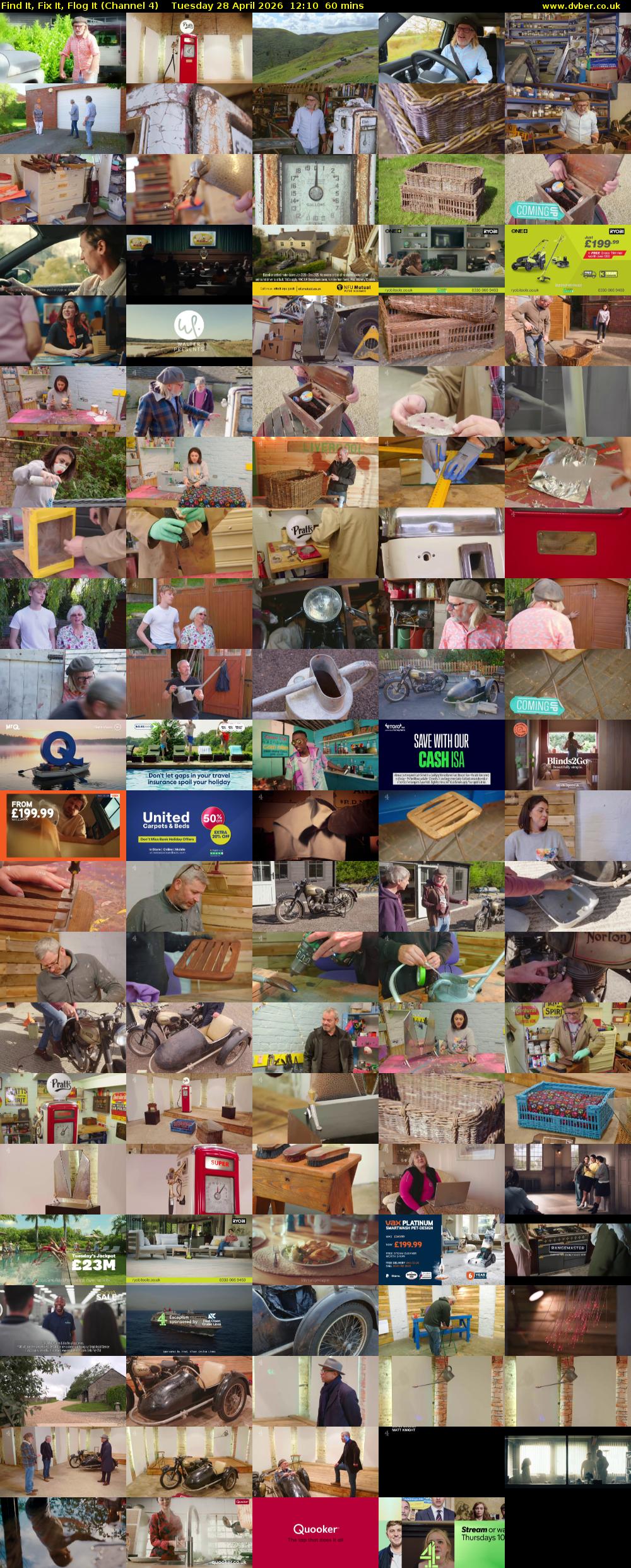 Find It, Fix It, Flog It (Channel 4) Tuesday 28 April 2026 12:10 - 13:10