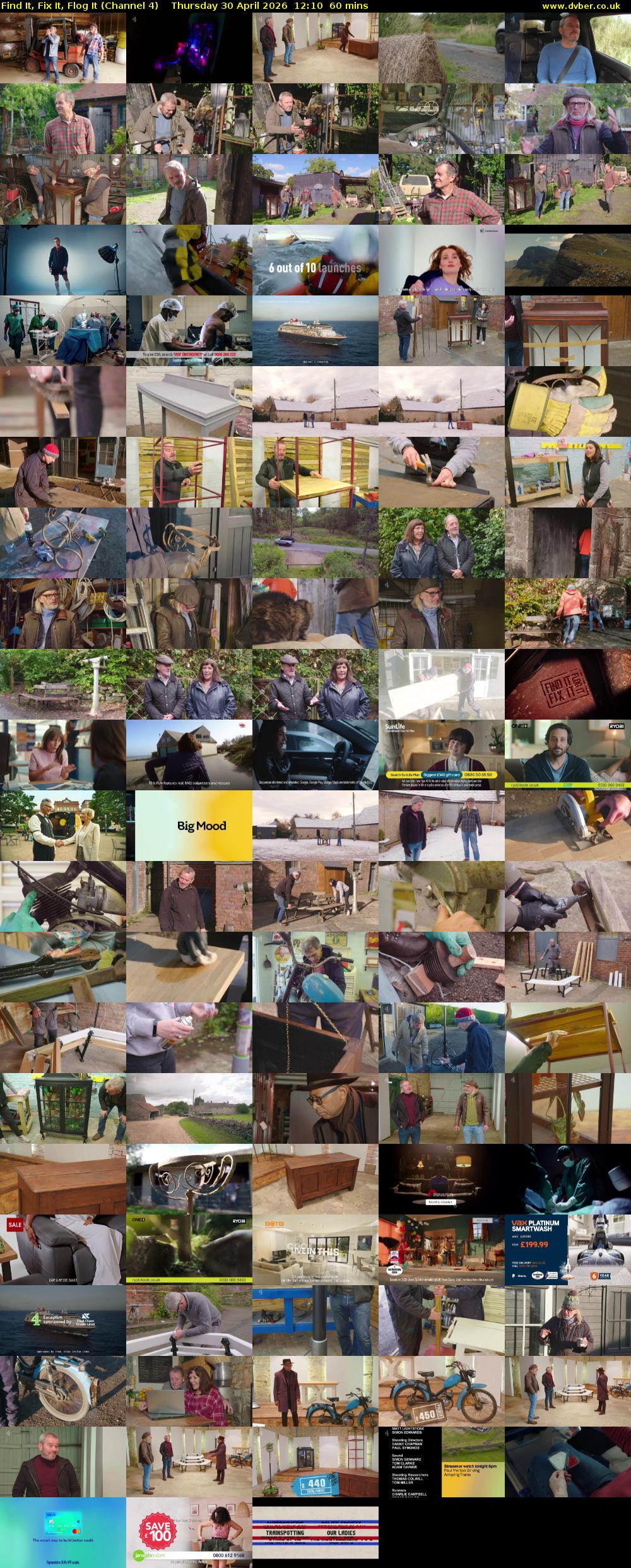 Find It, Fix It, Flog It (Channel 4) Thursday 30 April 2026 12:10 - 13:10