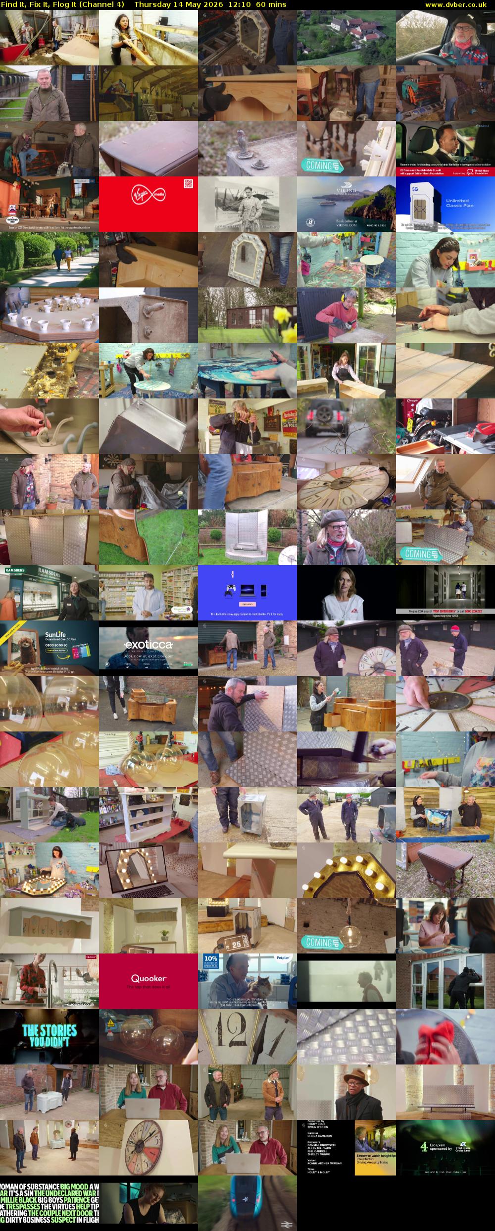 Find It, Fix It, Flog It (Channel 4) Thursday 14 May 2026 12:10 - 13:10