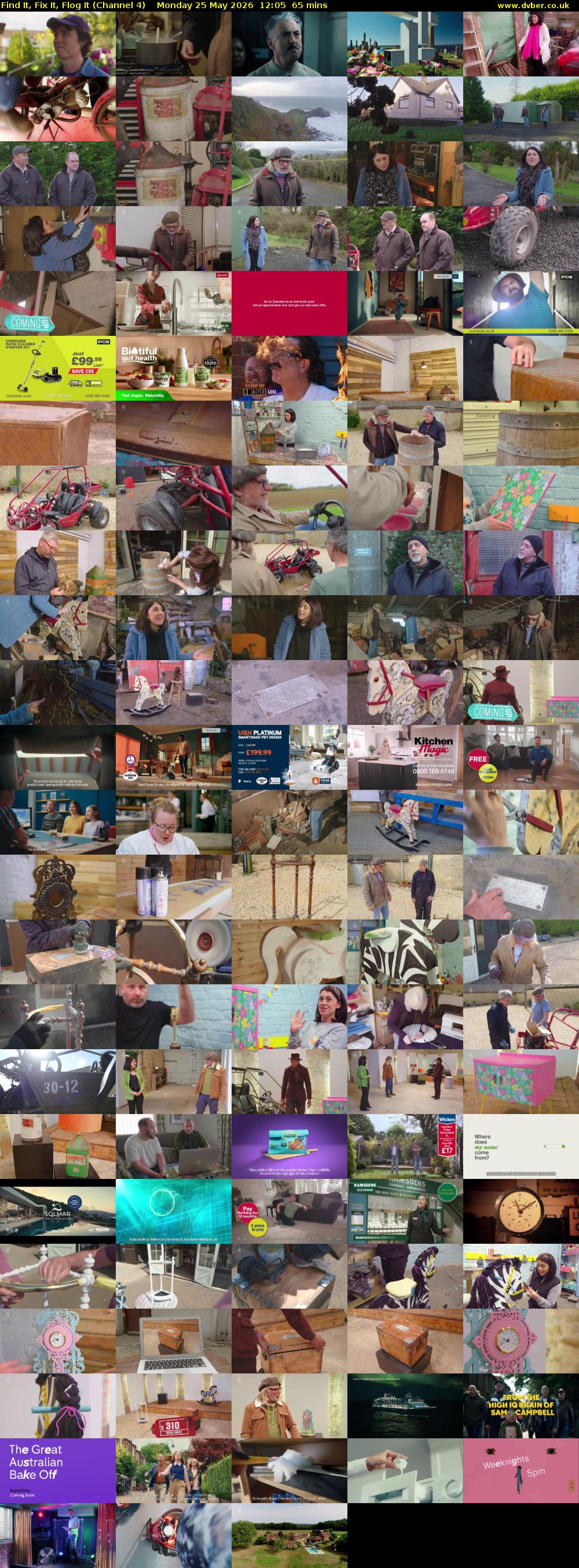 Find It, Fix It, Flog It (Channel 4) Monday 25 May 2026 12:05 - 13:10