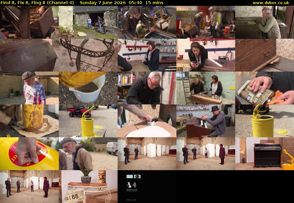 Find It, Fix It, Flog It (Channel 4) Sunday 7 June 2026 05:40 - 05:55
