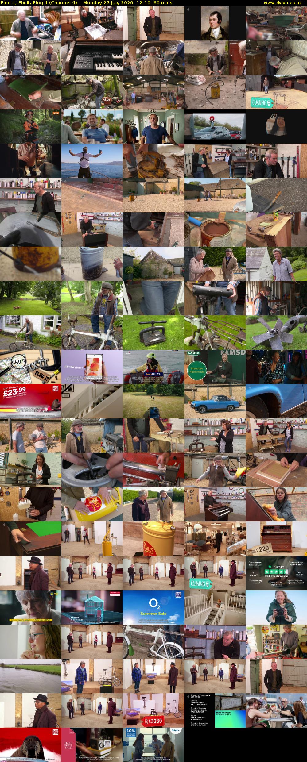 Find It, Fix It, Flog It (Channel 4) Monday 27 July 2026 12:10 - 13:10