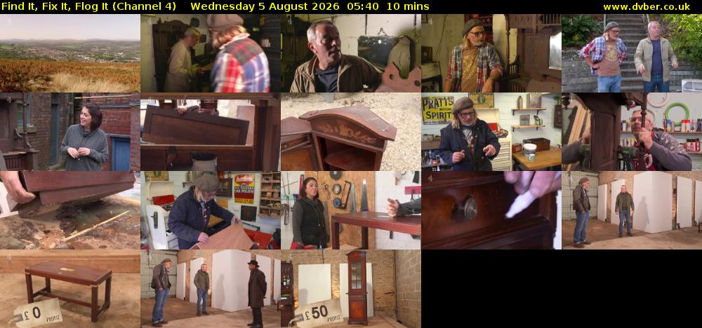 Find It, Fix It, Flog It (Channel 4) Wednesday 5 August 2026 05:40 - 05:50