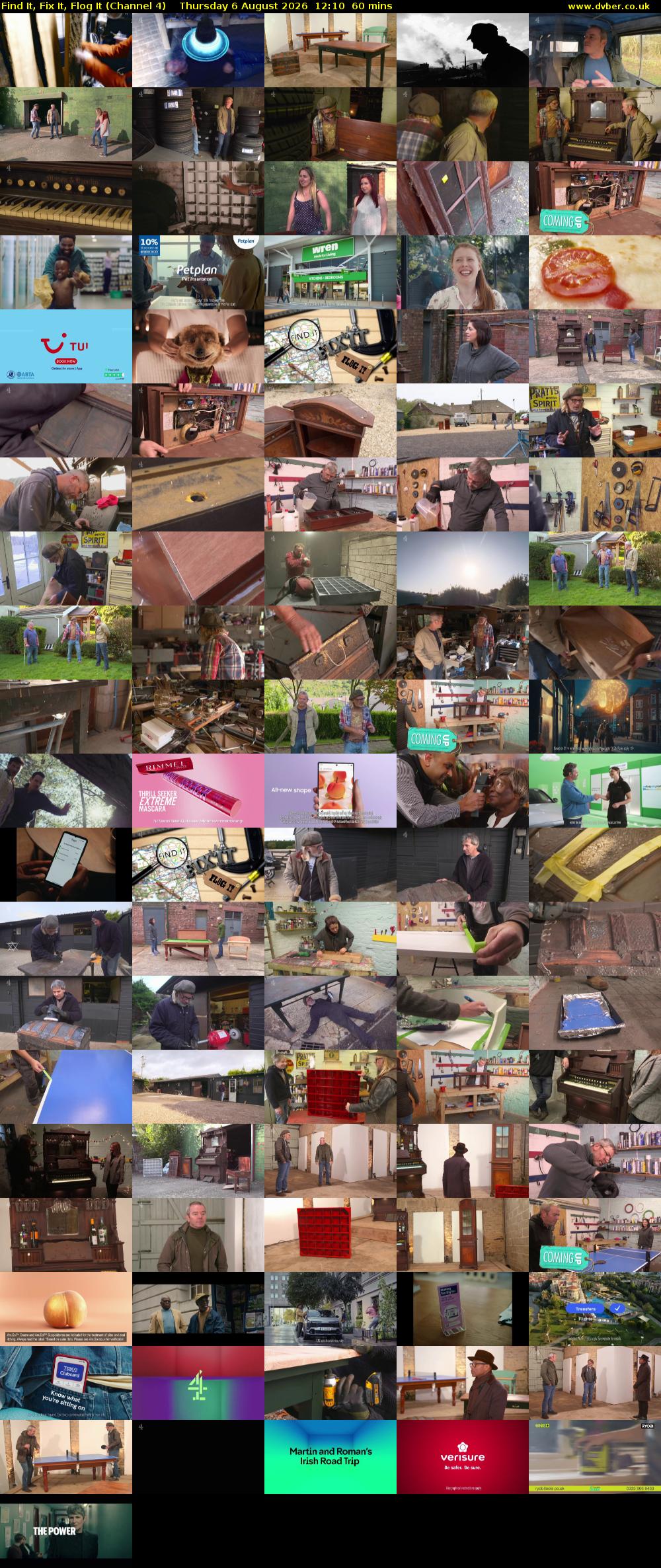 Find It, Fix It, Flog It (Channel 4) Thursday 6 August 2026 12:10 - 13:10