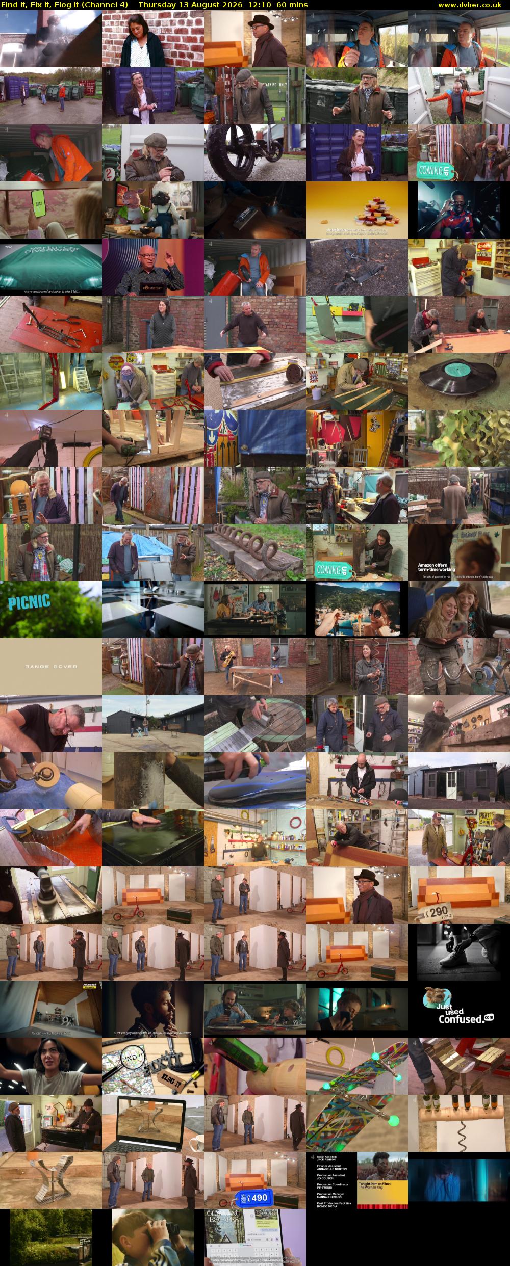 Find It, Fix It, Flog It (Channel 4) Thursday 13 August 2026 12:10 - 13:10