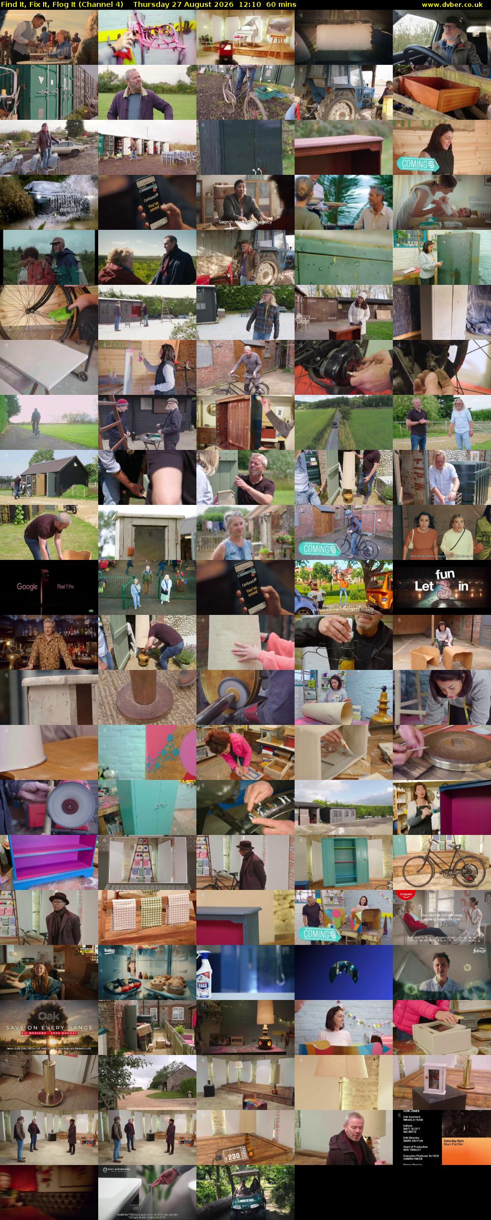 Find It, Fix It, Flog It (Channel 4) Thursday 27 August 2026 12:10 - 13:10