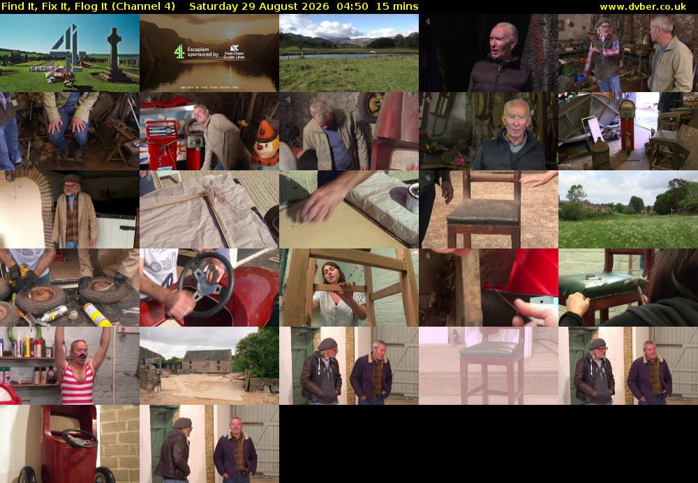 Find It, Fix It, Flog It (Channel 4) Saturday 29 August 2026 04:50 - 05:05