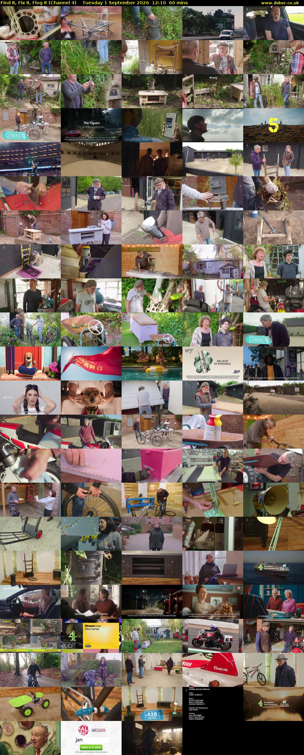 Find It, Fix It, Flog It (Channel 4) Tuesday 1 September 2026 12:10 - 13:10
