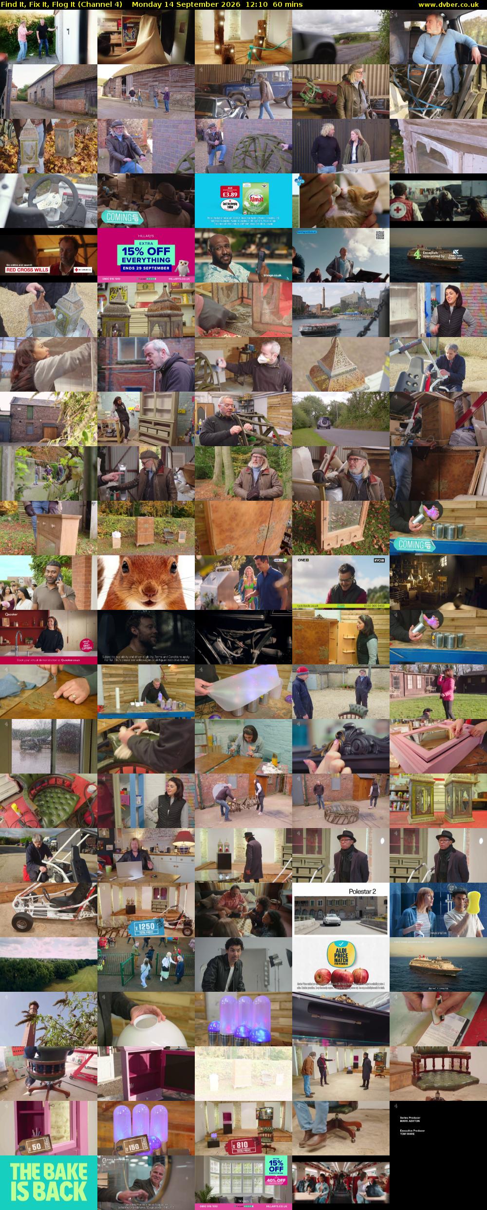 Find It, Fix It, Flog It (Channel 4) Monday 14 September 2026 12:10 - 13:10