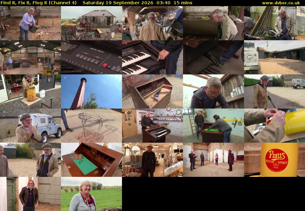 Find It, Fix It, Flog It (Channel 4) Saturday 19 September 2026 03:40 - 03:55