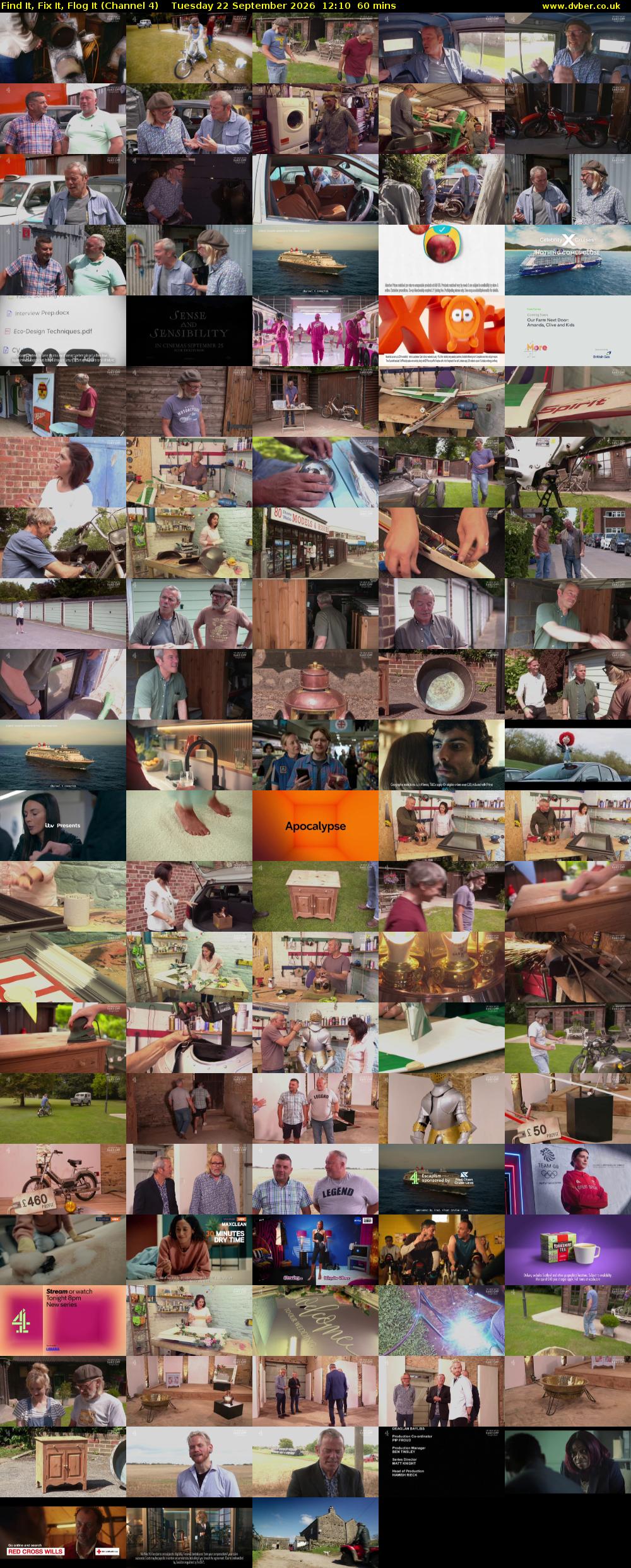 Find It, Fix It, Flog It (Channel 4) Tuesday 22 September 2026 12:10 - 13:10