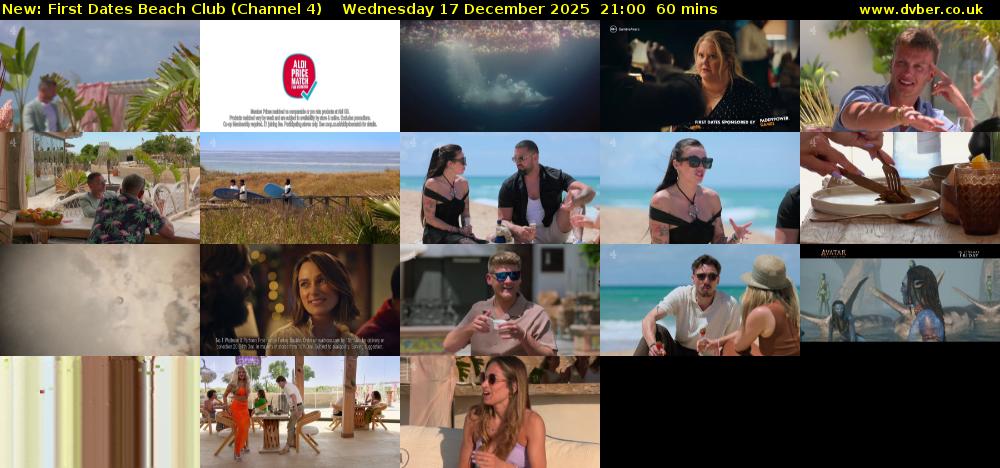 First Dates Beach Club (Channel 4) Wednesday 17 December 2025 21:00 - 22:00