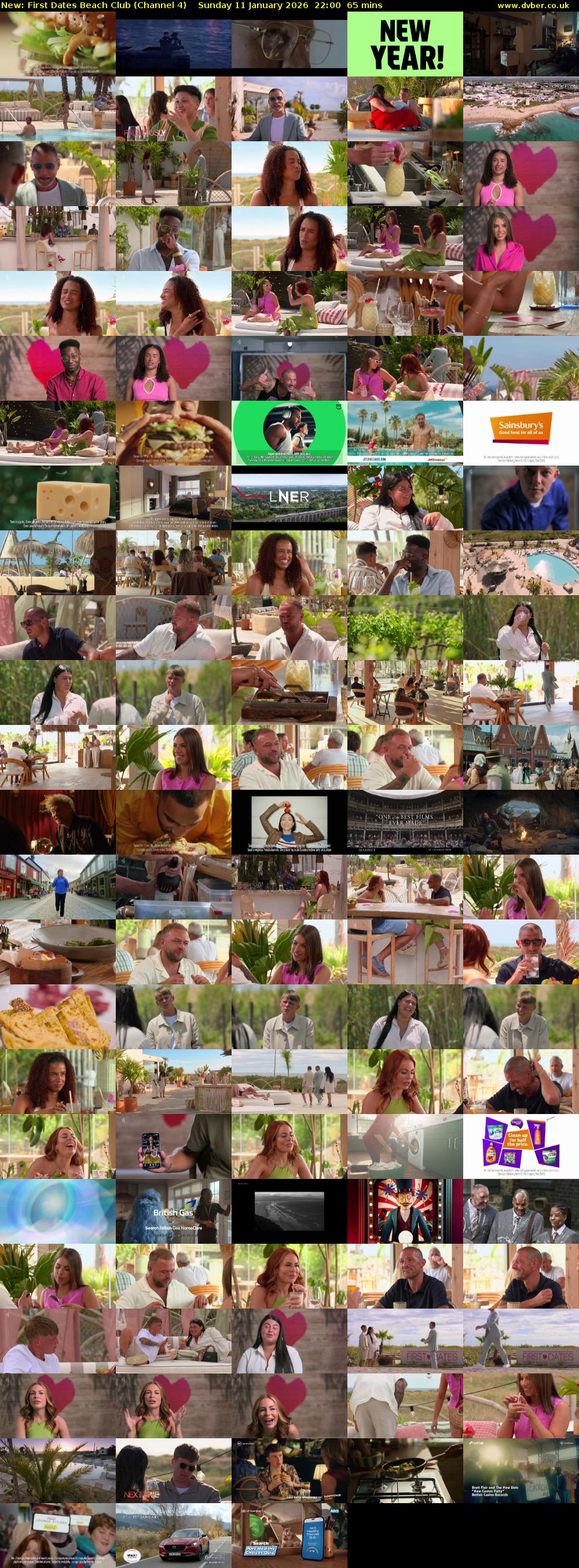 First Dates Beach Club (Channel 4) Sunday 11 January 2026 22:00 - 23:05