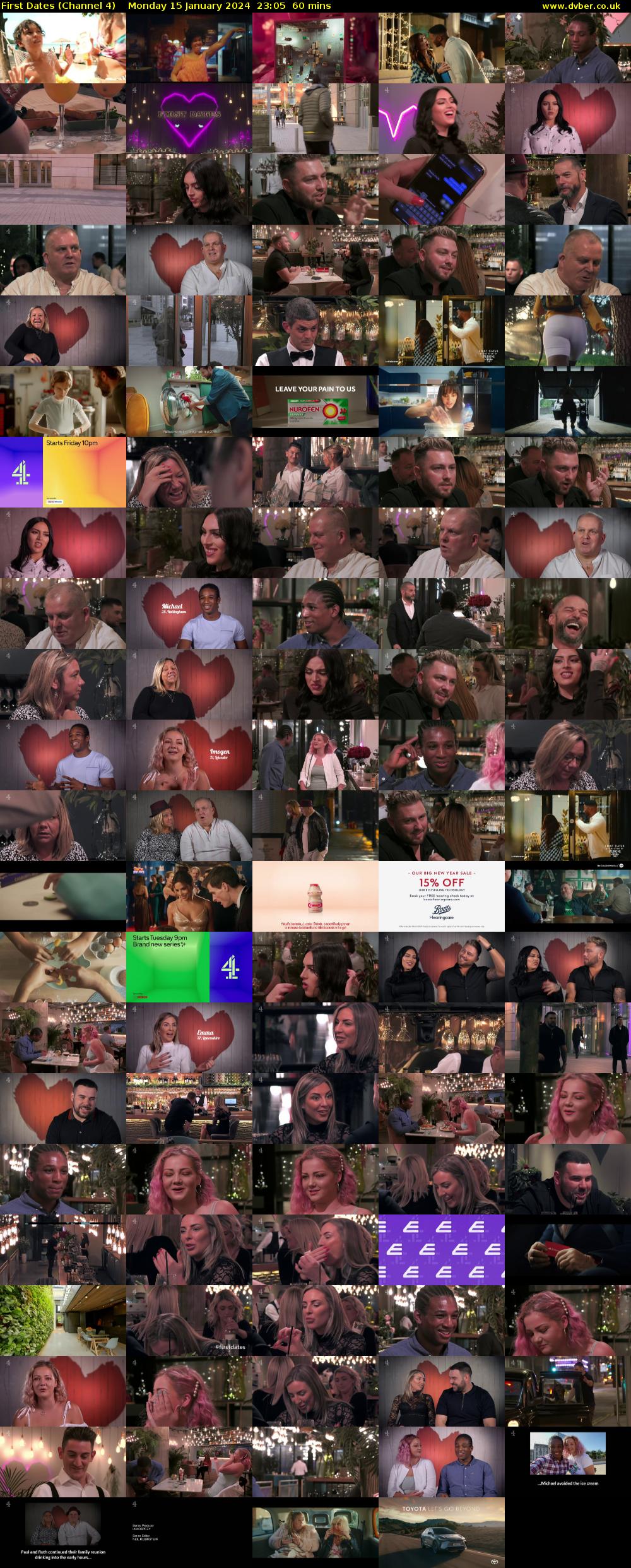 First Dates (Channel 4) Monday 15 January 2024 23:05 - 00:05