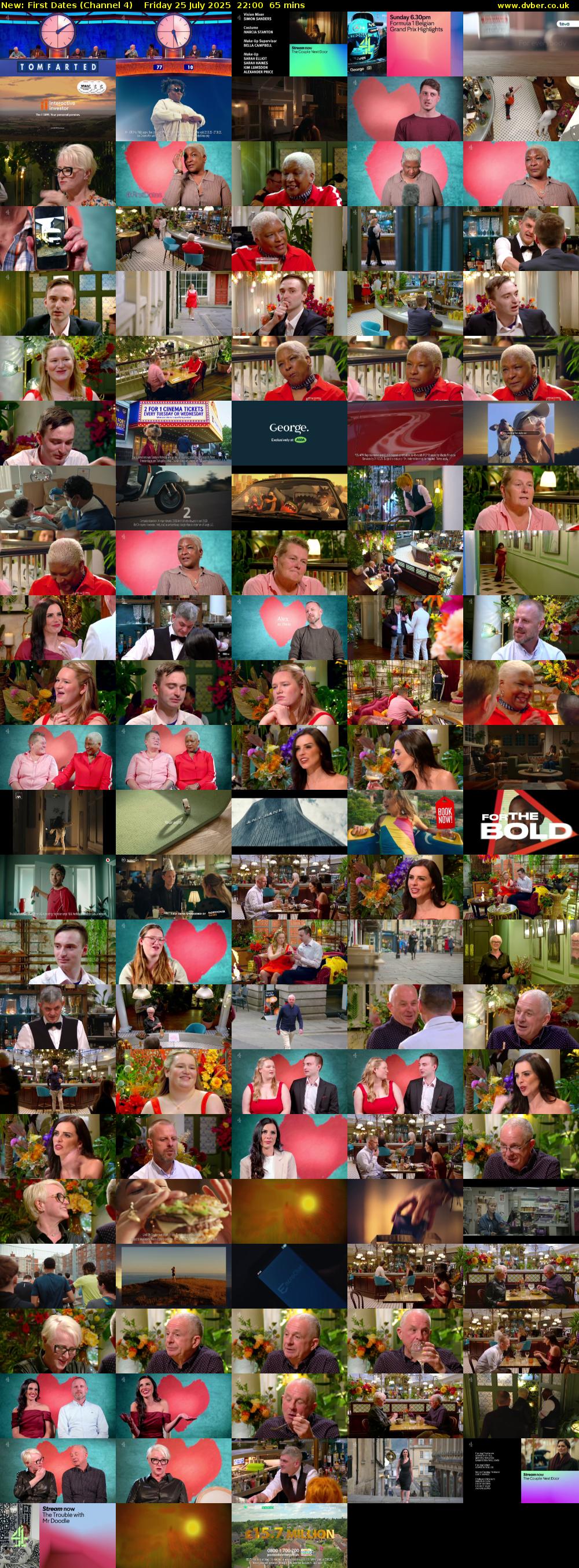 First Dates (Channel 4) Friday 25 July 2025 22:00 - 23:05