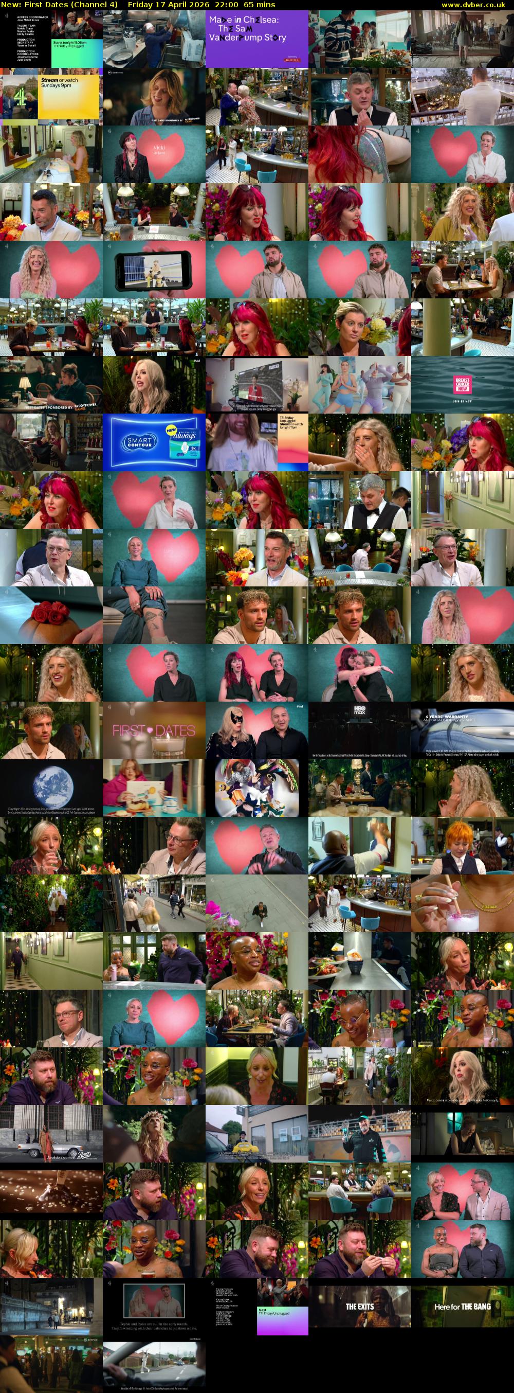 First Dates (Channel 4) Friday 17 April 2026 22:00 - 23:05